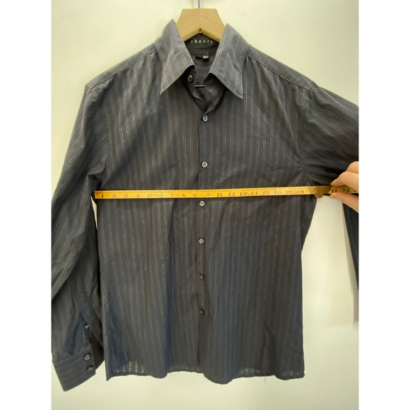 Theory Men's Long Sleeve Button Down Striped Shirt - Picture 5 of 8